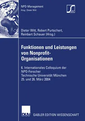 Witt / Schauer / Purtschert |  Funktionen und Leistungen von Nonprofit-Organisationen | Buch |  Sack Fachmedien