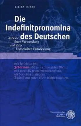 Fobbe |  Die Indefinitpronomina des Deutschen | Buch |  Sack Fachmedien