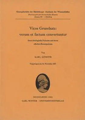 Löwith |  Vicos Grundsatz: verum et factum convertuntur | Buch |  Sack Fachmedien