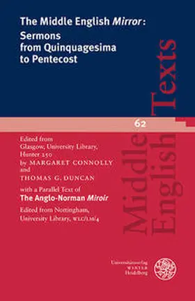 Connolly / Duncan |  The Middle English ‘Mirror’: Sermons from Quinquagesima to Pentecost | Buch |  Sack Fachmedien