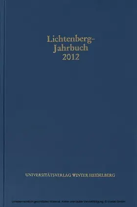 Joost / Moenninghoff |  Lichtenberg-Jahrbuch 2012 | eBook | Sack Fachmedien