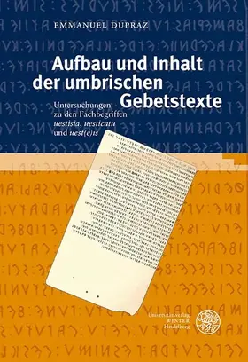 Dupraz |  Aufbau und Inhalt der umbrischen Gebetstexte | eBook | Sack Fachmedien