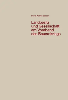 Sabean | Landbesitz und Gesellschaft am Vorabend des Bauernkriegs | Buch | 978-3-8282-5020-8 | sack.de