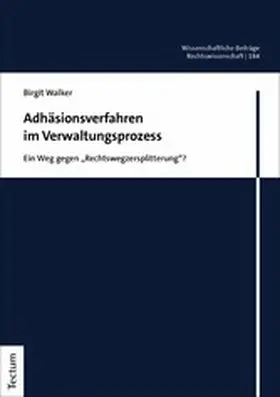 Walker |  Adhäsionsverfahren im Verwaltungsprozess | eBook | Sack Fachmedien