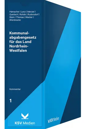 Hamacher / Lenz / Menzel |  Kommunalabgabengesetz für das Land Nordrhein-Westfalen | Loseblattwerk |  Sack Fachmedien