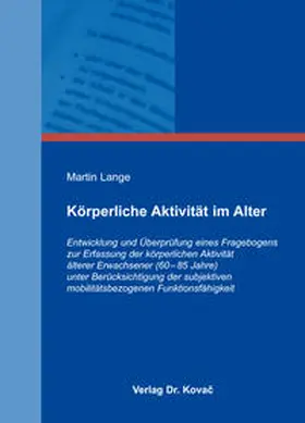 Lange |  Körperliche Aktivität im Alter | Buch |  Sack Fachmedien