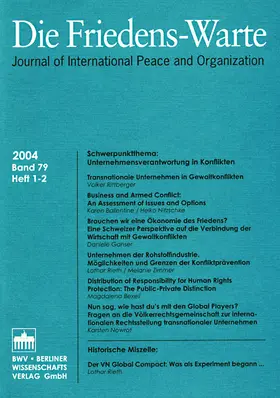 Ipsen / Rittberger / Tomuschat |  Die Friedens-Warte – Heft 1-2/2004, Band 79 | Buch |  Sack Fachmedien