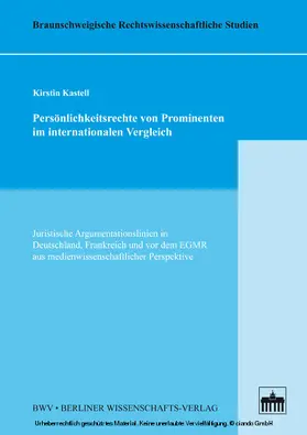 Kastell |  Persönlichkeitsrechte von Prominenten im internationalen Vergleich | eBook | Sack Fachmedien