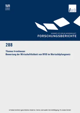 Irrenhauser |  Bewertung der Wirtschaftlichkeit von RFID im Wertschöpfungsnetz | eBook | Sack Fachmedien