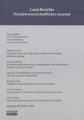 Bohler / Sterbling / Vonderach |  Land-Berichte. Sozialwissenschaftliches Journal | Buch |  Sack Fachmedien