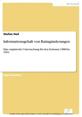 Heil |  Informationsgehalt von Ratingänderungen | eBook | Sack Fachmedien