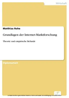 Rohe |  Grundlagen der Internet-Marktforschung | eBook | Sack Fachmedien