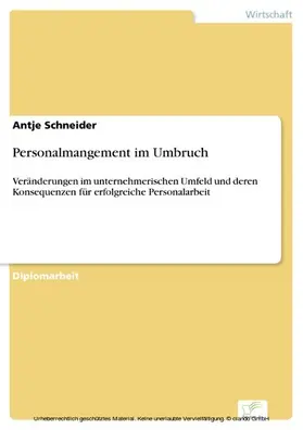 Schneider |  Personalmangement im Umbruch | eBook | Sack Fachmedien