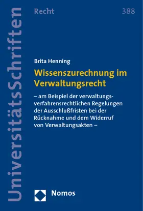  Wissenszurechnung im Verwaltungsrecht | Buch |  Sack Fachmedien
