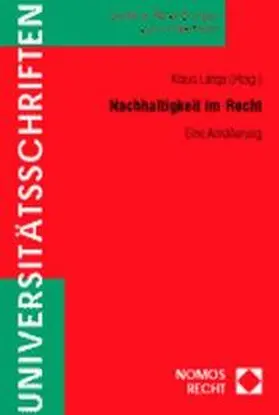 Lange |  Nachhaltigkeit im Recht | Buch |  Sack Fachmedien