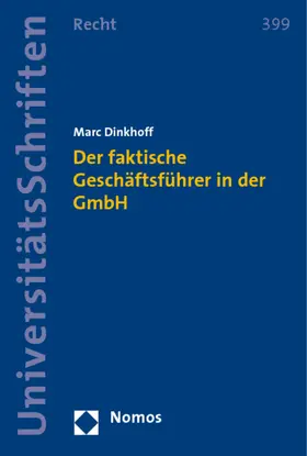 Dinkhoff |  Der faktische Geschäftsführer in der GmbH | Buch |  Sack Fachmedien