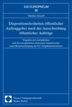Knauff |  Dispositionsfreiheiten öffentlicher Auftraggeber nach der Ausschreibung öffentlicher Aufträge | Buch |  Sack Fachmedien