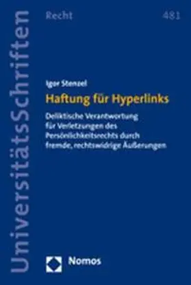 Stenzel |  Haftung für Hyperlinks | Buch |  Sack Fachmedien