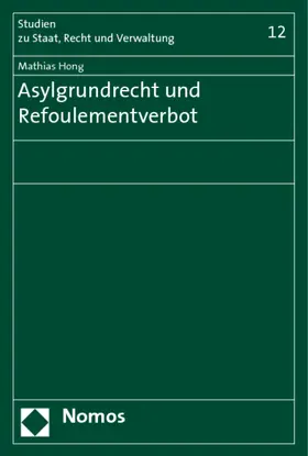 Hong |  Asylgrundrecht und Refoulementverbot | Buch |  Sack Fachmedien