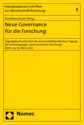 Jansen |  Neue Governance für die Forschung | Buch |  Sack Fachmedien