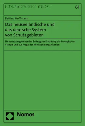 Hoffmann |  Das neuseeländische und das deutsche System von Schutzgebieten | Buch |  Sack Fachmedien