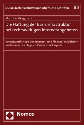 Steegmann |  Die Haftung der Basisinfrastruktur bei rechtswidrigen Internetangeboten | Buch |  Sack Fachmedien