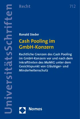 Sieder |  Cash Pooling im GmbH-Konzern | Buch |  Sack Fachmedien