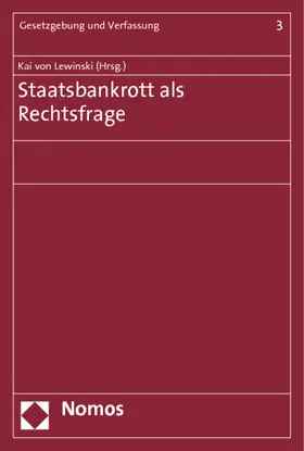 Lewinski |  Staatsbankrott als Rechtsfrage | Buch |  Sack Fachmedien