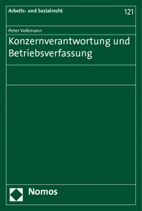 Volkmann |  Konzernverantwortung und Betriebsverfassung | Buch |  Sack Fachmedien