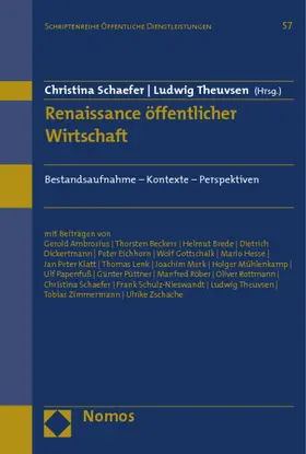 Schaefer / Theuvsen |  Renaissance öffentlicher Wirtschaft | Buch |  Sack Fachmedien
