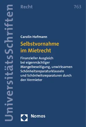 Hofmann |  Selbstvornahme im Mietrecht | Buch |  Sack Fachmedien