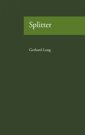 Lang |  Splitter | Buch |  Sack Fachmedien