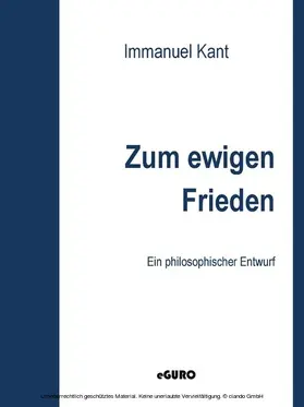 Kant / Verlag |  Zum ewigen Frieden | eBook | Sack Fachmedien