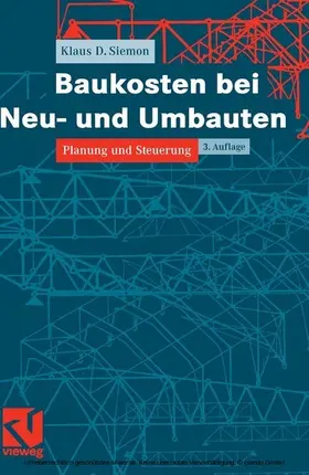 Siemon |  Baukosten bei Neu- und Umbauten | eBook | Sack Fachmedien