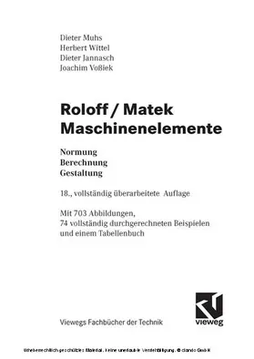 Muhs / Wittel / Jannasch |  Roloff/Matek Maschinenelemente | eBook | Sack Fachmedien