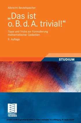 Beutelspacher | "Das ist o. B. d. A. trivial!" | E-Book | sack.de
