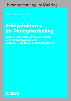Krummenerl |  Erfolgsfaktoren im Dialogmarketing | Buch |  Sack Fachmedien