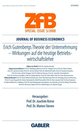 Reese / Steven |  Erich Gutenbergs Theorie der Unternehmung | Buch |  Sack Fachmedien