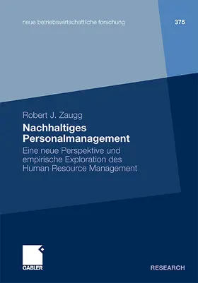 Zaugg |  Nachhaltiges Personalmanagement | Buch |  Sack Fachmedien