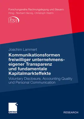 Lammert |  Kommunikationsformen freiwilliger unternehmenseigener Transparenz und fundamentale Kapitalmarkteffekte | Buch |  Sack Fachmedien