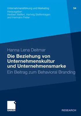 Deitmar |  Die Beziehung von Unternehmenskultur und Unternehmensmarke | Buch |  Sack Fachmedien