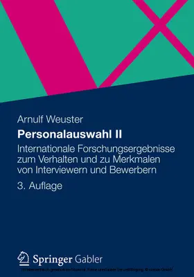 Weuster |  Personalauswahl II | eBook | Sack Fachmedien