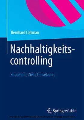 Colsman |  Nachhaltigkeitscontrolling | eBook | Sack Fachmedien