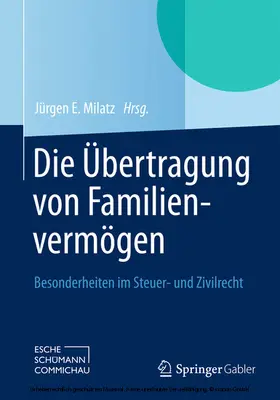 Milatz |  Die Übertragung von Familienvermögen | eBook | Sack Fachmedien