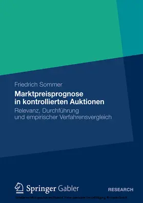 Sommer |  Marktpreisprognose in kontrollierten Auktionen | eBook | Sack Fachmedien