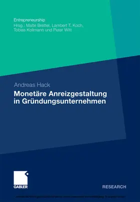 Hack |  Monetäre Anreizgestaltung in Gründungsunternehmen | eBook | Sack Fachmedien