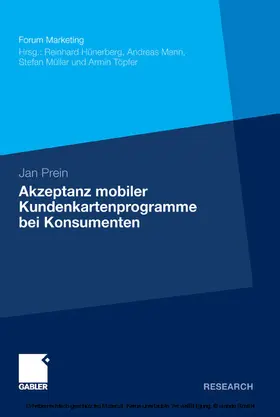 Prein |  Akzeptanz mobiler Kundenkartenprogramme bei Konsumenten | eBook | Sack Fachmedien