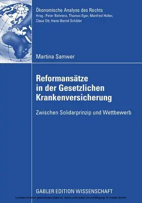 Samwer |  Reformansätze in der Gesetzlichen Krankenversicherung | eBook | Sack Fachmedien