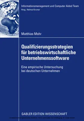 Mohr | Qualifizierungsstrategien für betriebswirtschaftliche Unternehmenssoftware | E-Book | sack.de