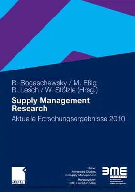 Bogaschewsky / Eßig / Lasch | Supply Management Research | E-Book | sack.de